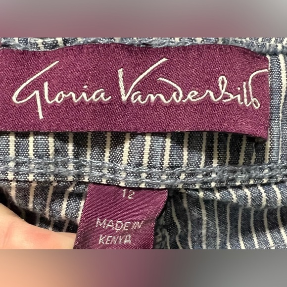 Gloria Vanderbilt Striped Denim Cropped Women’s Pants (Sz 12) - Picture 5 of 12